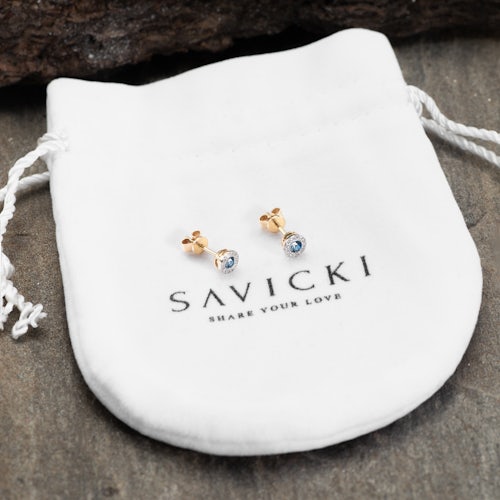 Kolczyki Savicki: złote, diamenty, tanzanity